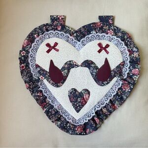 Hand Crafted Heart Wall Decor with Floral and Lace Accents